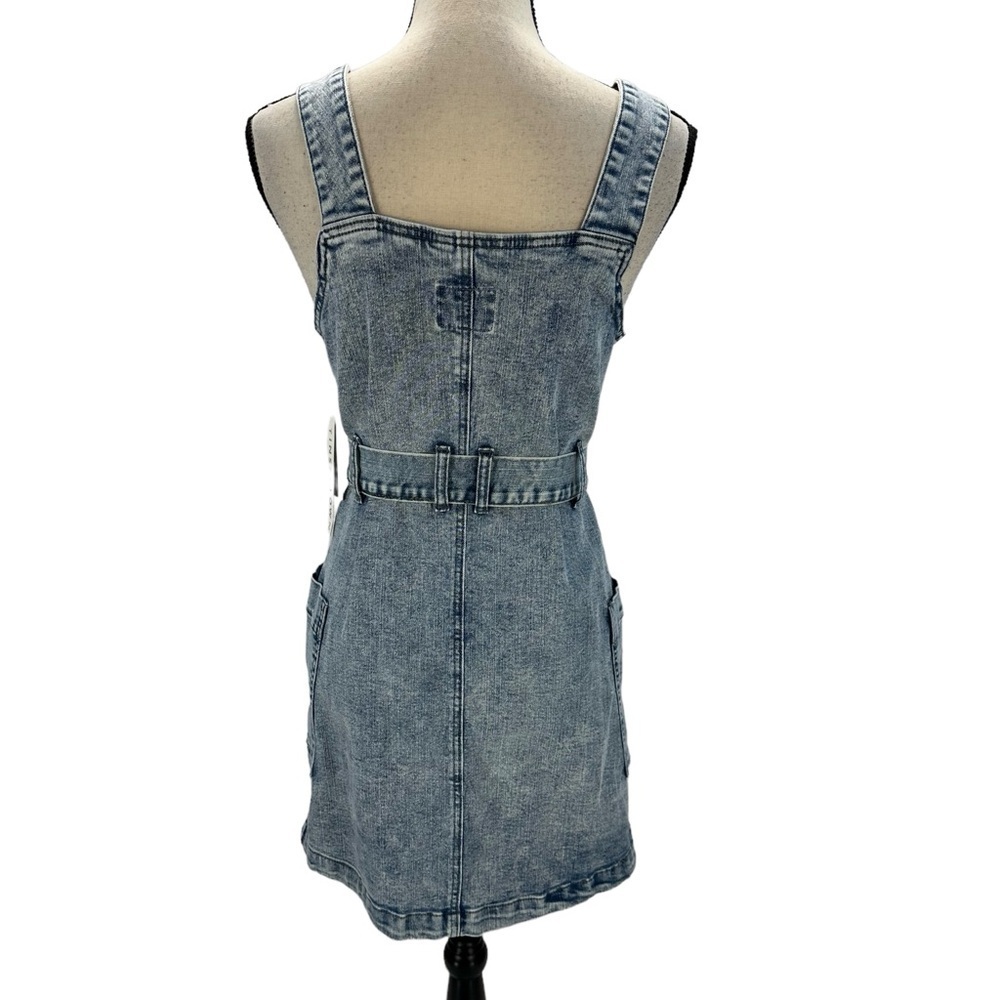 Tinseltown Sleeveless Denim Tank Overall Mini Dress - Blue - size XS - Picture 3 of 10